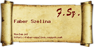 Faber Szelina névjegykártya